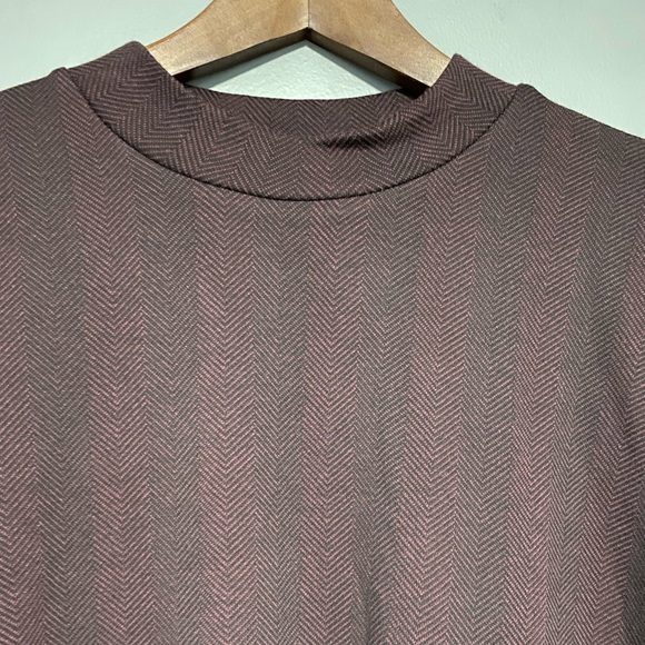 Topman Herringbone Long Sleeve Shirt In Burgundy - Picture 2 of 7